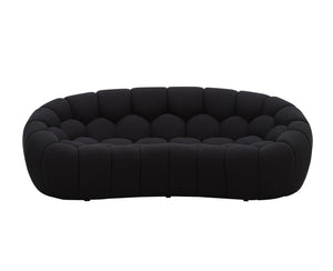 VIG Furniture Divani Casa Yolonda - Modern Curved Black Fabric Sofa Set VGEV-2126C-SET-BLK