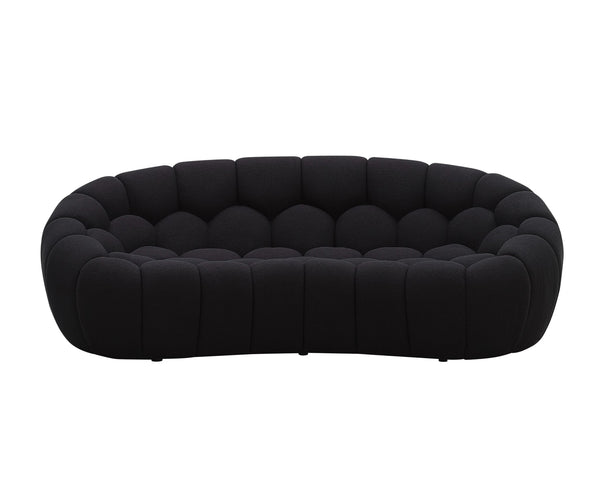 VIG Furniture Divani Casa Yolonda - Modern Curved Black Fabric Sofa Set VGEV-2126C-SET-BLK