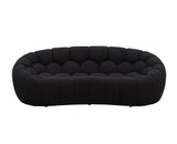 VIG Furniture Divani Casa Yolonda - Modern Curved Black Fabric Sofa Set VGEV-2126C-SET-BLK