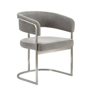 VIG Furniture Modrest Sebastian - Modern Grey Fabric + Stainless Steel Dining Chair VGGA-6251CH-GRY