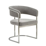 VIG Furniture Modrest Sebastian - Modern Grey Fabric + Stainless Steel Dining Chair VGGA-6251CH-GRY