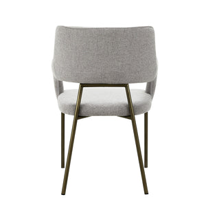 VIG Furniture Modrest Childers - Modern Grey Fabric + Antique Brass Dining Chair VGGA-6973CH-GRY