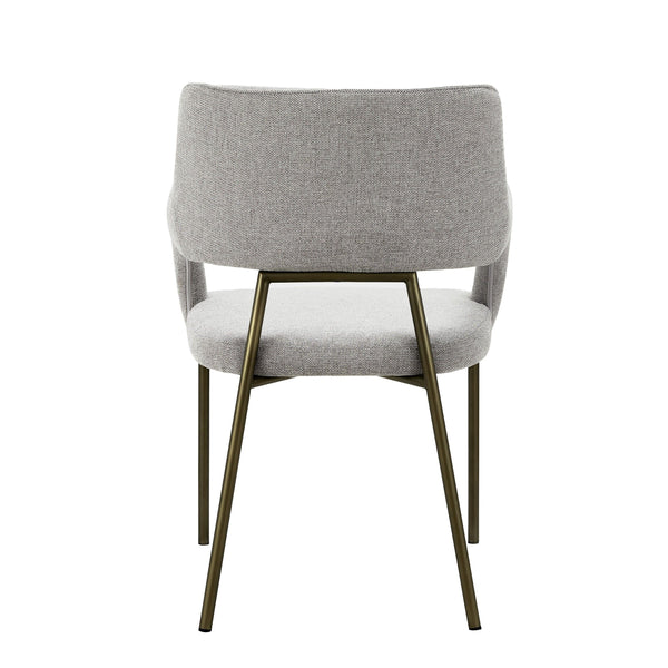 VIG Furniture Modrest Childers - Modern Grey Fabric + Antique Brass Dining Chair VGGA-6973CH-GRY