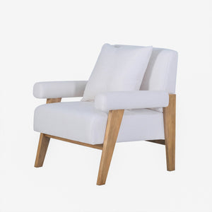 VIG Furniture Modrest Cynthia - Modern White Fabric + Wood Accent Chair VGRH-RHS-S204-1