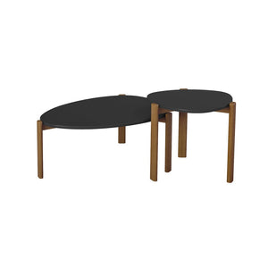 Gales End Table and Coffee Table in Black 2-82735-BK Manhattan Comfort