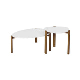 Gales End Table and Coffee Table in White 2-82735-WH Manhattan Comfort