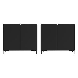 Bogardus Accent Cabinet in Black - Set of 2 2-AC-318AMC153 Manhattan Comfort