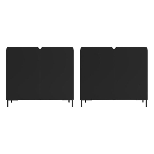 Bogardus Accent Cabinet in Black - Set of 2 2-AC-318AMC153 Manhattan Comfort