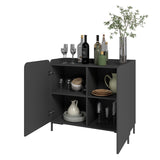 Bogardus Accent Cabinet in Black - Set of 2 2-AC-318AMC153 Manhattan Comfort