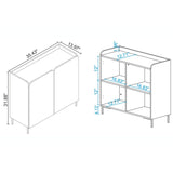 Bogardus Accent Cabinet in White - Set of 2 2-AC-318AMC86 Manhattan Comfort