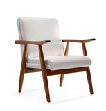 Manhattan Comfort ArchDuke Mid-Century Modern Accent Chair (Set of 2) White and Amber 2-AC001-WH