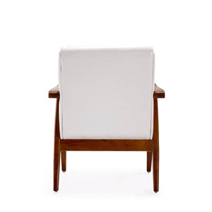 Manhattan Comfort ArchDuke Mid-Century Modern Accent Chair (Set of 2) White and Amber 2-AC001-WH