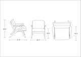 Manhattan Comfort Martelle Mid-Century Modern Accent Chair (Set of 2) Cream and Amber 2-AC002-CR