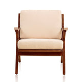 Manhattan Comfort Martelle Mid-Century Modern Accent Chair (Set of 2) Cream and Amber 2-AC002-CR