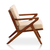 Manhattan Comfort Martelle Mid-Century Modern Accent Chair (Set of 2) Cream and Amber 2-AC002-CR