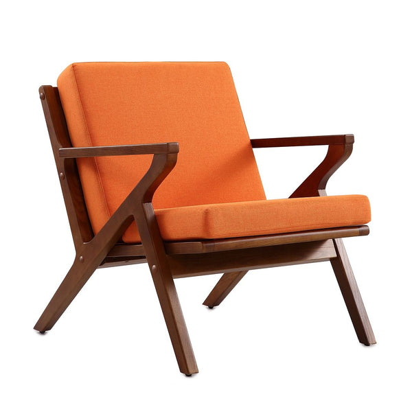 Manhattan Comfort Martelle Mid-Century Modern Accent Chair (Set of 2) Orange and Amber 2-AC002-OR