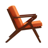 Manhattan Comfort Martelle Mid-Century Modern Accent Chair (Set of 2) Orange and Amber 2-AC002-OR