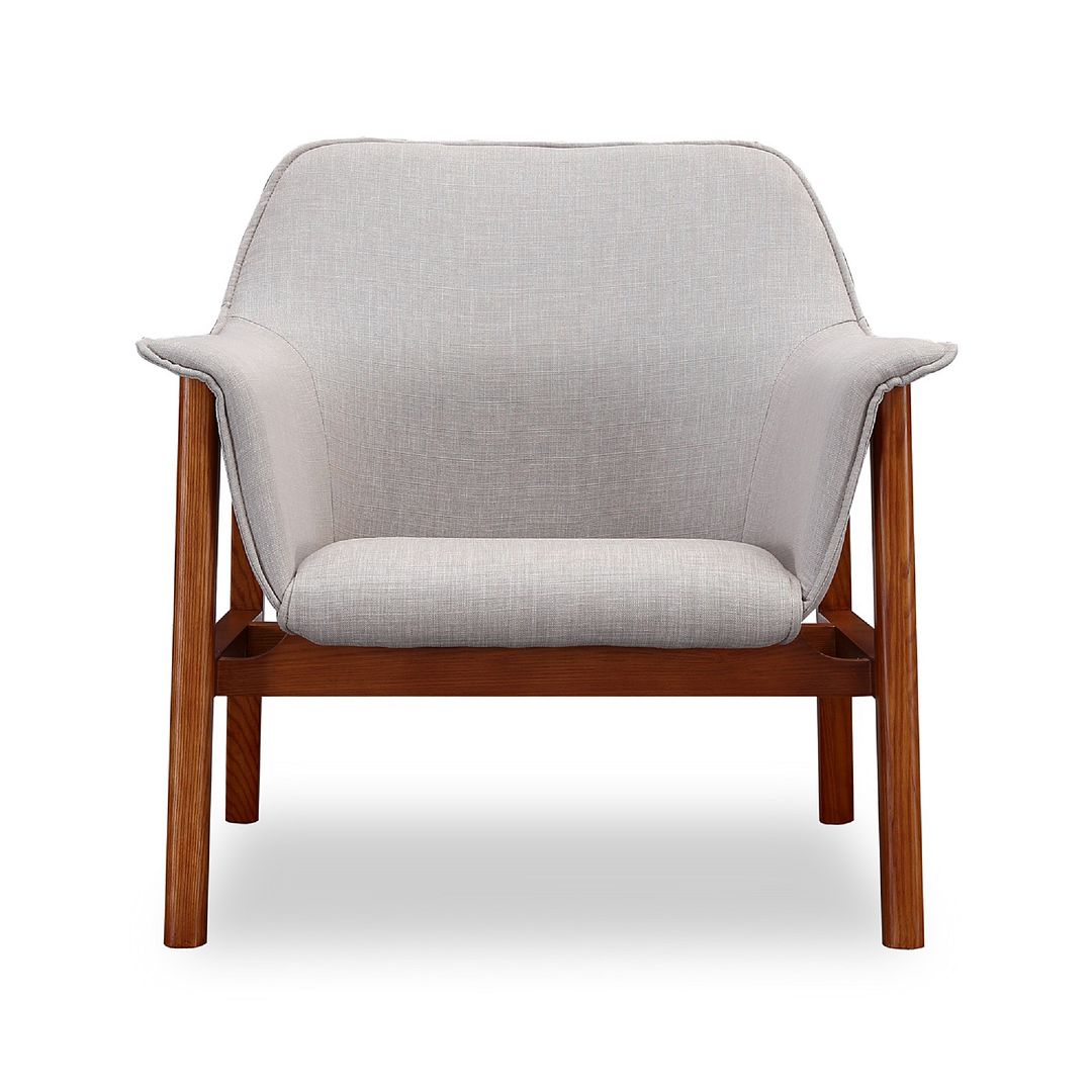 Manhattan Comfort Miller Mid-Century Modern Accent Chair (Set of 2) Grey and Walnut 2-AC007-GY
