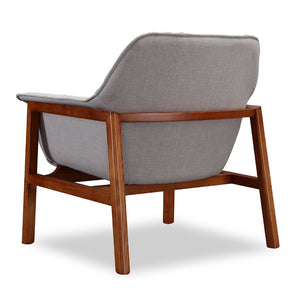 Manhattan Comfort Miller Mid-Century Modern Accent Chair (Set of 2) Grey and Walnut 2-AC007-GY
