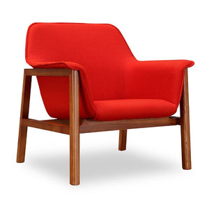 Manhattan Comfort Miller Mid-Century Modern Accent Chair (Set of 2) Burnt Orange and Walnut 2-AC007-OR