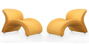 Manhattan Comfort Rosebud Modern Accent Chair (Set of 2) Yellow 2-AC013-YL