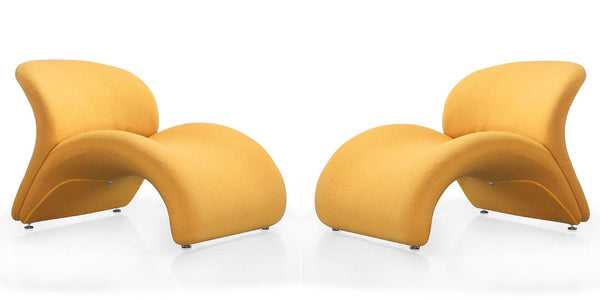 Manhattan Comfort Rosebud Modern Accent Chair (Set of 2) Yellow 2-AC013-YL