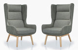 Sampson Mid-Century Modern Accent Chair (Set of 2)