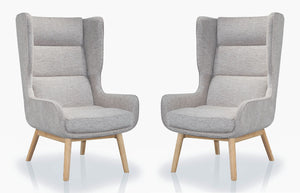 Manhattan Comfort Sampson Mid-Century Modern Accent Chair (Set of 2) Wheat and Natural 2-AC014-GY