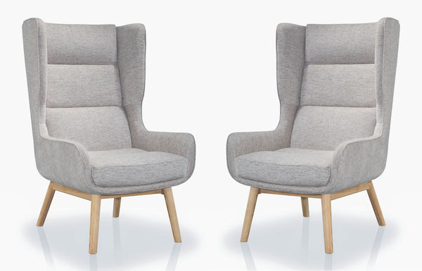 Manhattan Comfort Sampson Mid-Century Modern Accent Chair (Set of 2) Wheat and Natural 2-AC014-GY