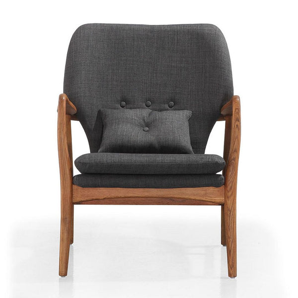 Manhattan Comfort Bradley Mid-Century Modern Accent Chair (Set of 2) Charcoal and Walnut 2-AC015-CC