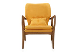 Manhattan Comfort Bradley Mid-Century Modern Accent Chair (Set of 2) Yellow and Walnut 2-AC015-YL