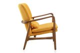 Manhattan Comfort Bradley Mid-Century Modern Accent Chair (Set of 2) Yellow and Walnut 2-AC015-YL