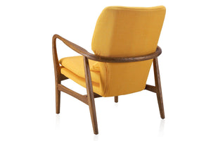 Manhattan Comfort Bradley Mid-Century Modern Accent Chair (Set of 2) Yellow and Walnut 2-AC015-YL