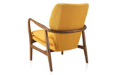 Manhattan Comfort Bradley Mid-Century Modern Accent Chair (Set of 2) Yellow and Walnut 2-AC015-YL