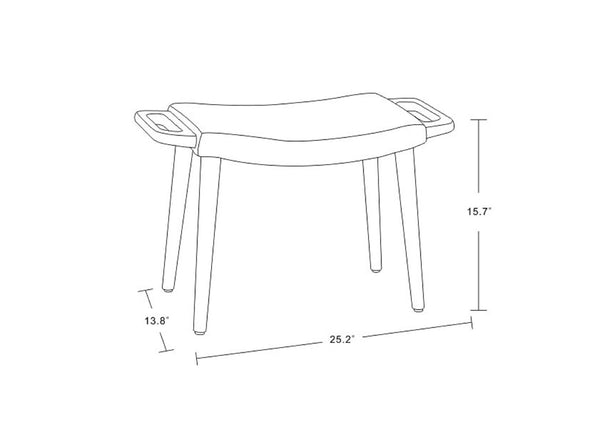 Manhattan Comfort Bradley Mid-Century Modern 2-Piece Accent Chair and Ottomon Yellow and Walnut 2-AC015OT001-YL