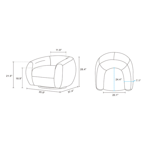 Tribeca Accent Chairs in Cream - Set of 2 2-AC016-CR Manhattan Comfort