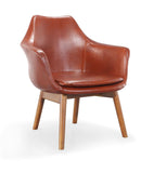 Manhattan Comfort Cronkite Mid-Century Modern Accent Chair (Set of 2) Brown and Walnut 2-AC026-BR