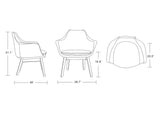 Manhattan Comfort Cronkite Mid-Century Modern Accent Chair (Set of 2) Grey and Walnut 2-AC026-GY