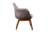 Manhattan Comfort Cronkite Mid-Century Modern Accent Chair (Set of 2) Grey and Walnut 2-AC026-GY