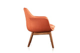 Manhattan Comfort Cronkite Mid-Century Modern Accent Chair (Set of 2) Orange and Walnut 2-AC026-OR