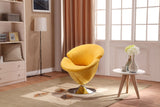 Manhattan Comfort Tulip Modern Accent Chair (Set of 2) Yellow and Polished Chrome 2-AC029-YL