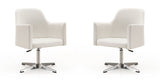 Manhattan Comfort Pelo Modern Accent Chair (Set of 2) White and Polished Chrome 2-AC030-WH