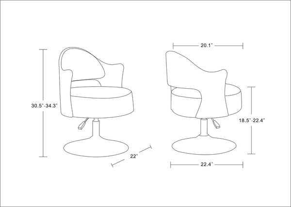 Manhattan Comfort Bopper Modern Accent Chair (Set of 2) White and Polished Chrome 2-AC033-WH