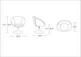 Manhattan Comfort Hopper Modern Accent Chair (Set of 2) Black and Polished Chrome 2-AC036-BK