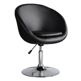 Manhattan Comfort Hopper Modern Accent Chair (Set of 2) Black and Polished Chrome 2-AC036-BK