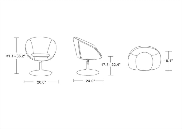 Manhattan Comfort Hopper Modern Accent Chair (Set of 2) Grey and Polished Chrome 2-AC036-GY