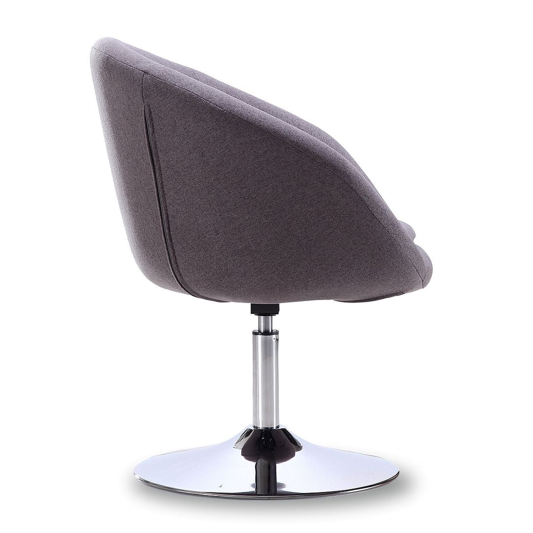 Manhattan Comfort Hopper Modern Accent Chair (Set of 2) Grey and Polished Chrome 2-AC036-GY