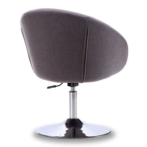 Manhattan Comfort Hopper Modern Accent Chair (Set of 2) Grey and Polished Chrome 2-AC036-GY