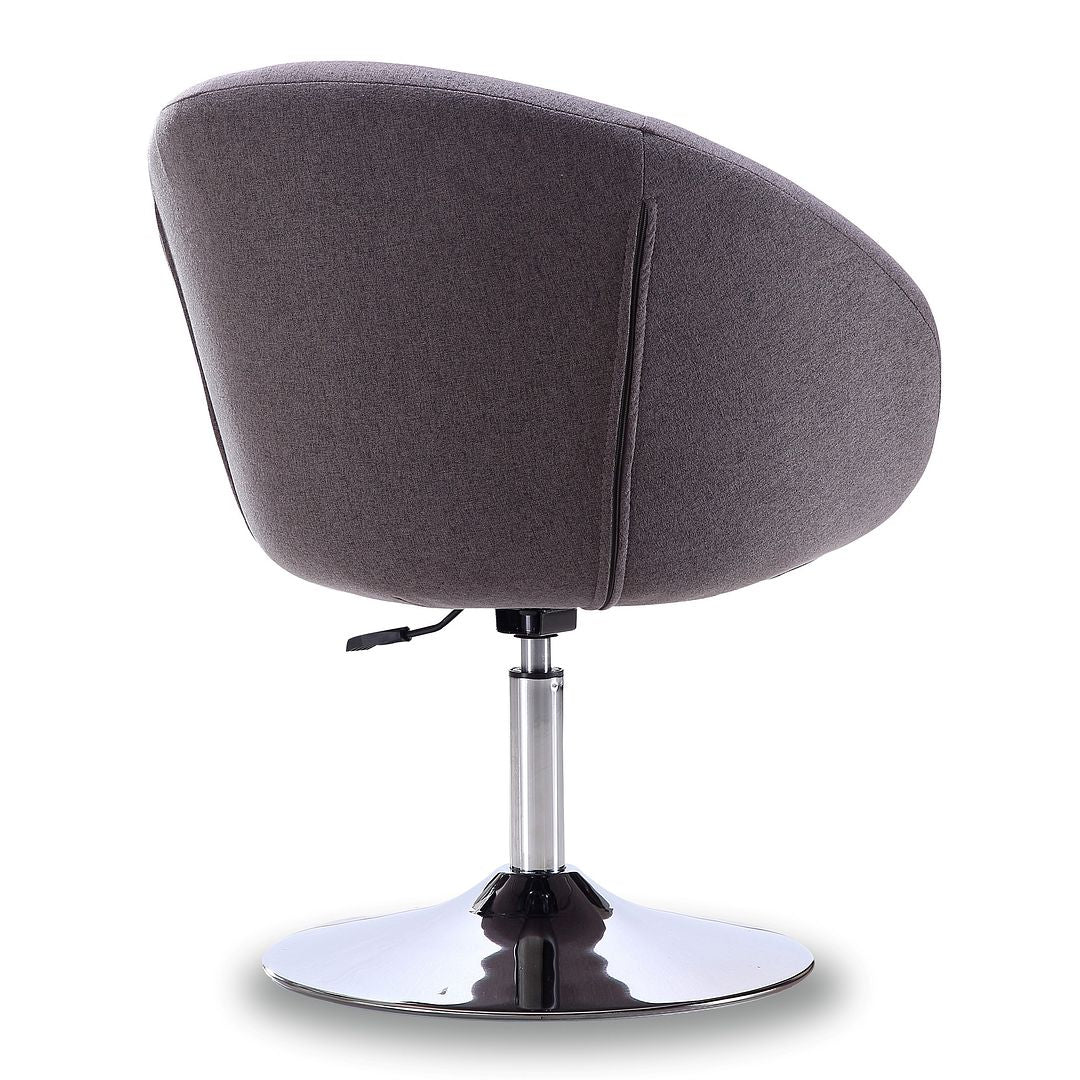 Manhattan Comfort Hopper Modern Accent Chair (Set of 2) Grey and Polished Chrome 2-AC036-GY