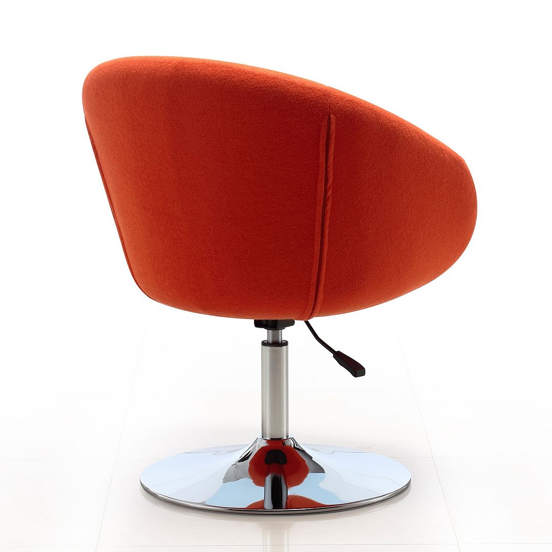 Manhattan Comfort Hopper Modern Accent Chair (Set of 2) Orange and Polished Chrome 2-AC036-OR